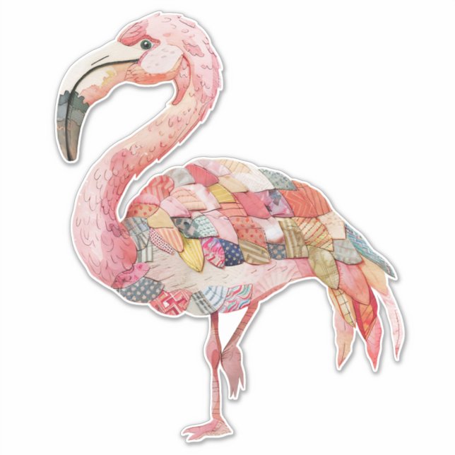 Scrapbooking Pink Flamingo Sticker (Vorderseite)