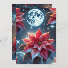 Scrapbooking Printable Moonlit Poinsettia Muster Einladung