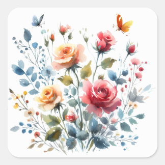 Scrapbooking Sticker Wasserfarben-Blume