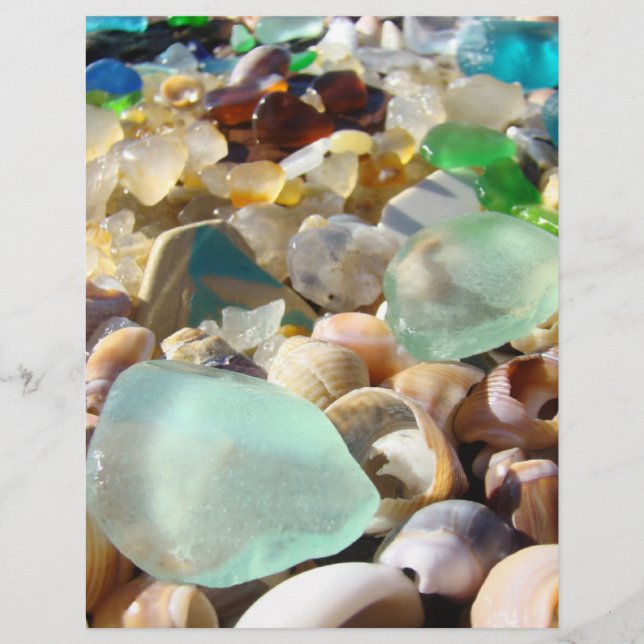 Scrapbooking Theme Paper Beach Seaglass Muscheln (Vorderseite)