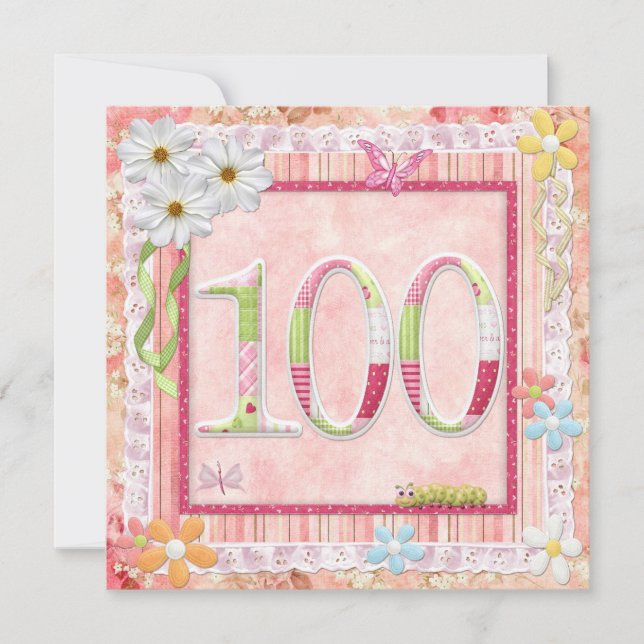 Scrapbooking zum 105. Geburtstag Einladung (Vorderseite)