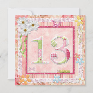 Scrapbooking zum 13. Geburtstag Einladung