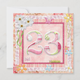 Scrapbooking zum 23. Geburtstag Einladung