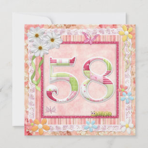 Scrapbooking zum 58. Geburtstag Einladung