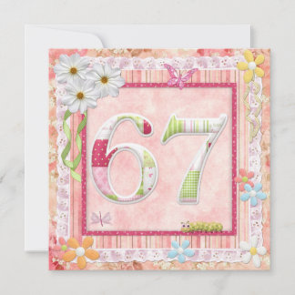 Scrapbooking zum 67. Geburtstag Einladung