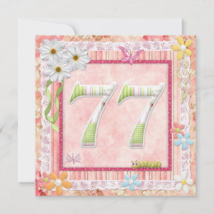 Scrapbooking zum 77. Geburtstag Einladung