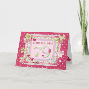 Scrapbooking zum 79. Geburtstag Karte