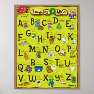 ScrapKins Recycle ABCs-Schulplakat Poster