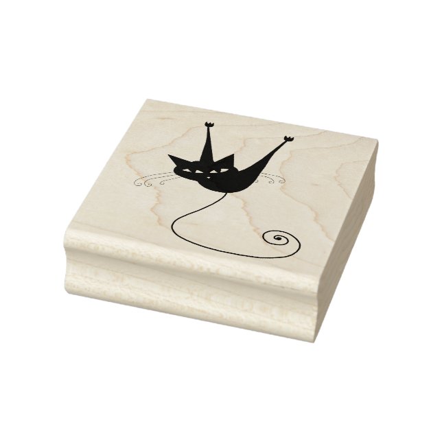 Scrappy Cat Black Kitty Custom Gummi Briefmarke Gummistempel (Stempel)