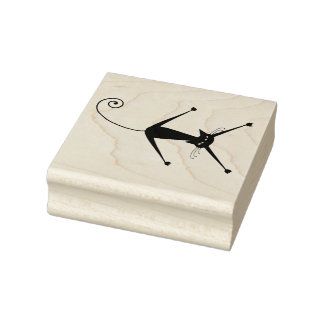 Scrappy Cat Black Kitty Custom Gummistempel