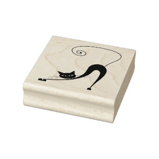 Scrappy Cat Schwarze Katze Individueller Gummistem Gummistempel