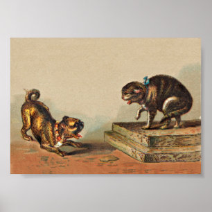 Scrappy Mopshund und Kitty Poster