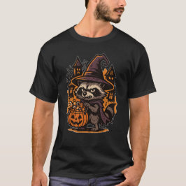 Scrappy Raccoon Halloween Witchy Raccoon Pumpkin T-Shirt