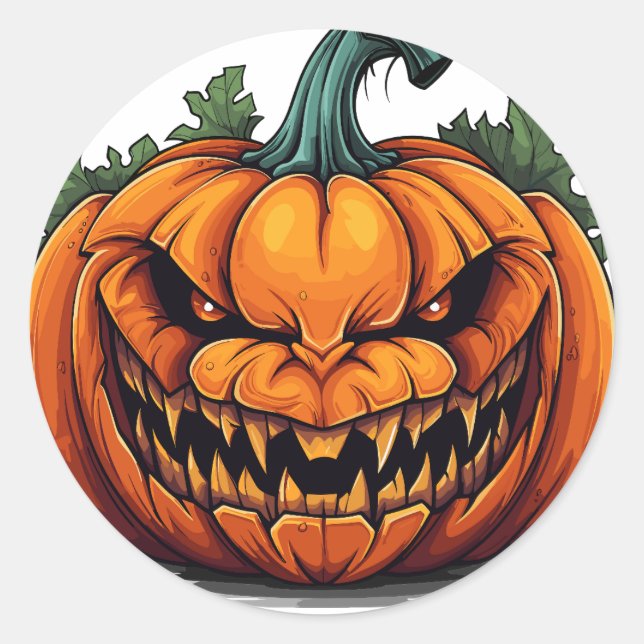 Scrary Pumpkin, Halloween Sticker (Vorderseite)