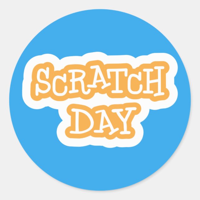 Scratch Day Logo-Aufkleber Runder Aufkleber (Vorderseite)