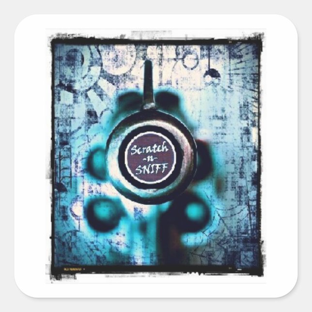 Scratch & Sniff Quadratischer Aufkleber (Vorderseite)
