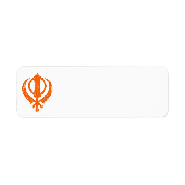 Scratched Orange Sikh Khanda Symbol (Vorne)
