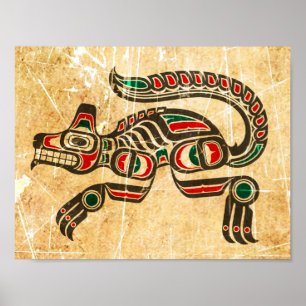 Scratched und Worldhaida Spirit Wolf Poster