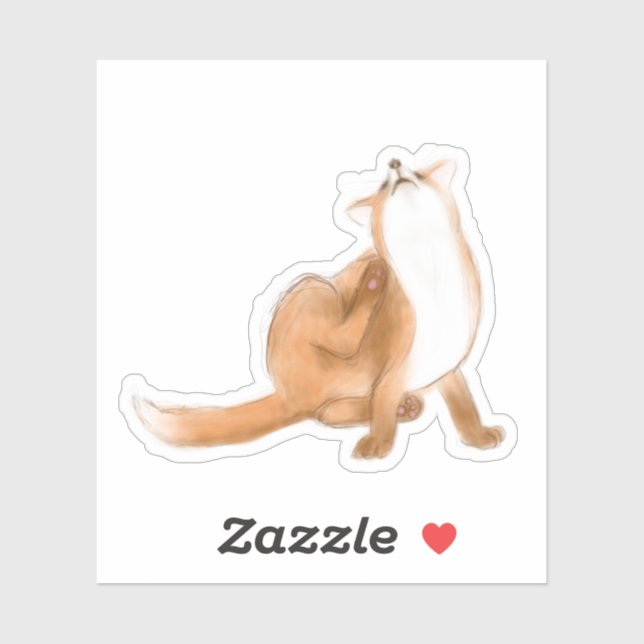 Scratching fox aufkleber (Blatt)