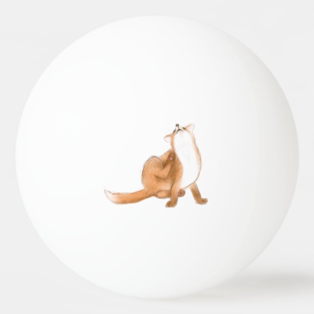 Scratching fox tischtennisball (Vorderseite)