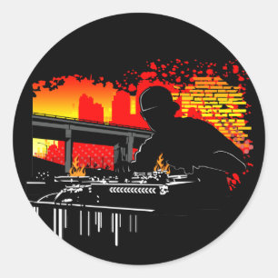 Scratching Hits Runder Aufkleber