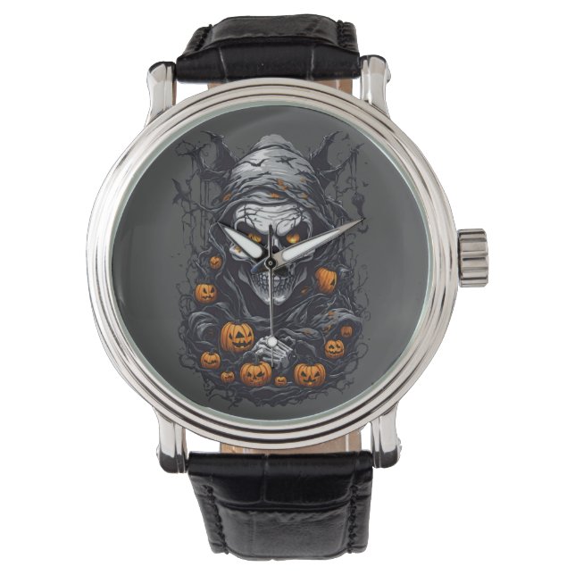 Scray Halloween Design Armbanduhr (Vorderseite)