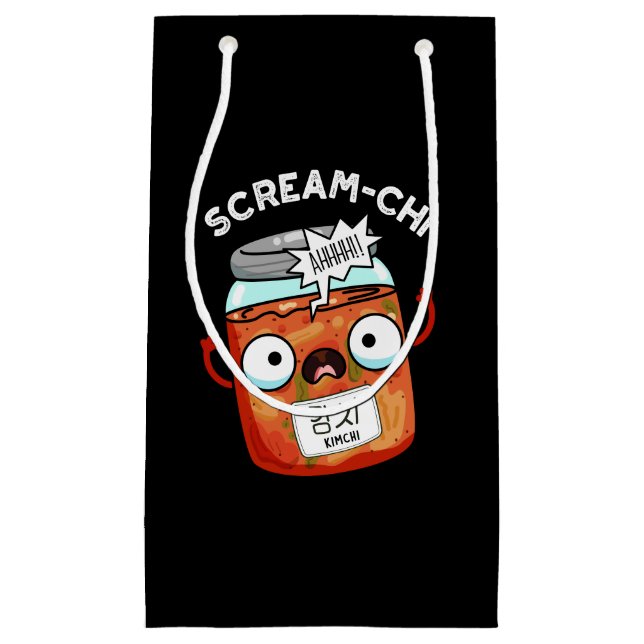 Scream chi Funny Kimchi Puns Dark BG Kleine Geschenktüte (Vorderseite)