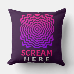 Scream Here   Rosa und violette wellige Wurfkissen Kissen
