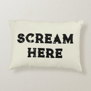 "Scream Here" Typografie Halloween Funny Stress Dekokissen
