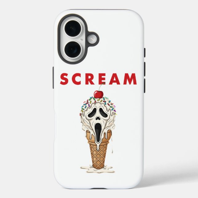 Scream Ice Cream Ghostface Apple iPhone 16, Tough Case-Mate iPhone Hülle (Rückseite)
