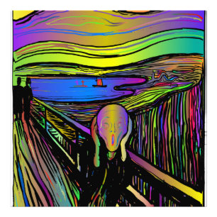 Scream Painting Family Lake People Nature Fotodruck