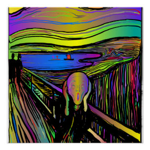 Scream Painting Family Lake People Nature Poster