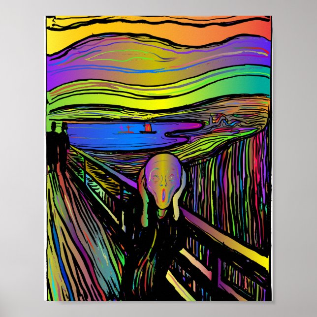 Scream Painting Family Lake People Nature Poster (Vorne)