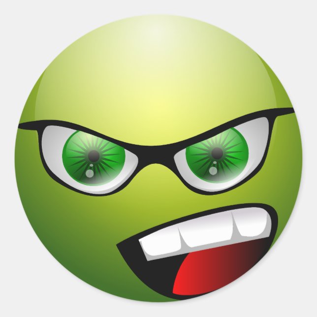 Screamin' Green Meanie Runder Aufkleber (Vorderseite)