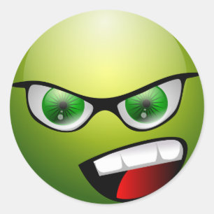 Screamin grüner Meanie Runder Aufkleber