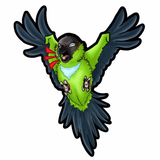 Screamin Nanday Skulptur-Schlüsselanhänger Fotoskulptur Schlüsselanhänger (Vorne)