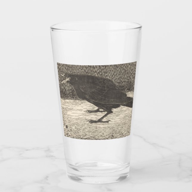 Screaming Crow (von Jan Mankes) Glas (Vorderseite)
