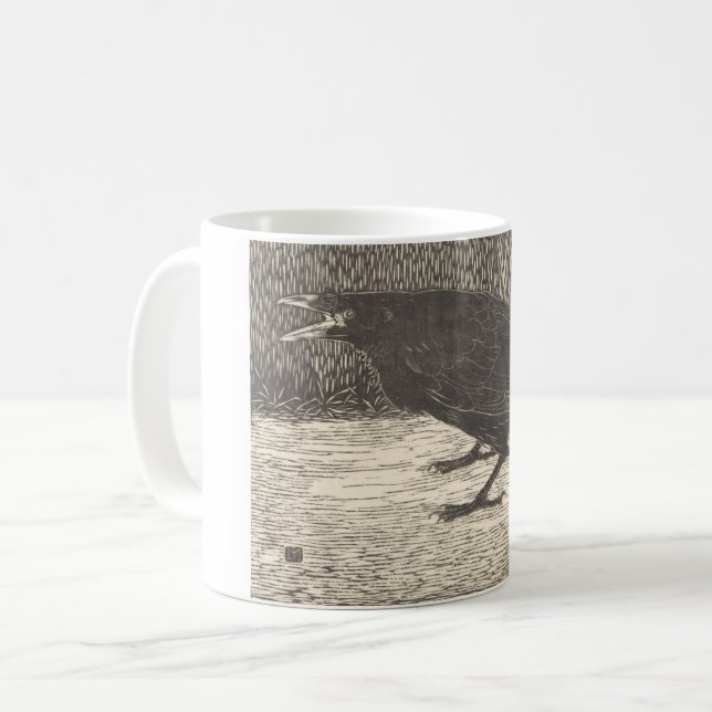 Screaming Crow (von Jan Mankes) Kaffeetasse (Vorderseite Links)
