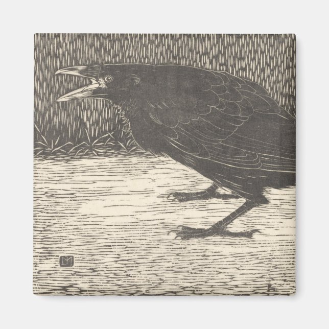 Screaming Crow (von Jan Mankes) Magnet (Vorne)