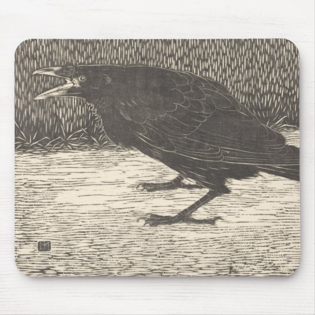 Screaming Crow (von Jan Mankes) Mousepad (Vorne)