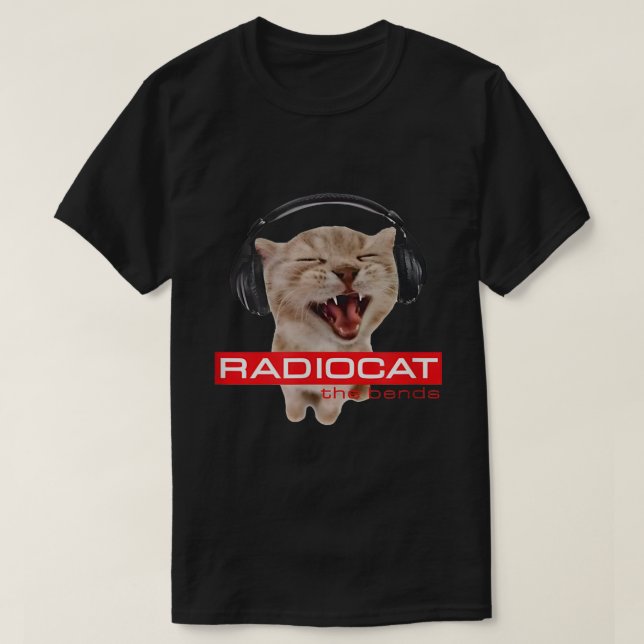 Screaming DJ Cat Meme Headphone Music Lover Art T-Shirt (Design vorne)