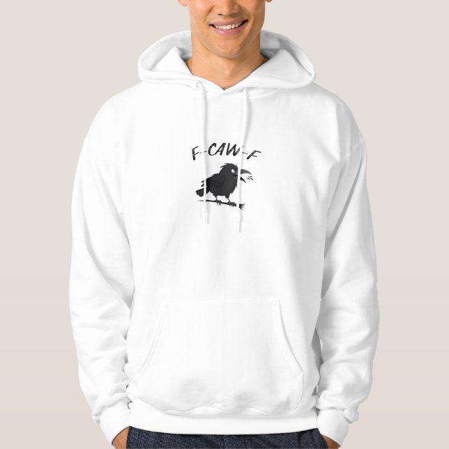 Screaming F-Caw-F Crow Humor Raven Funny Gothic Bi Hoodie (Vorderseite)