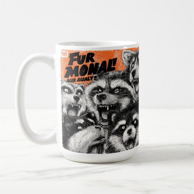Screaming Faces in Black and White Zine Art Kaffeetasse (Links)