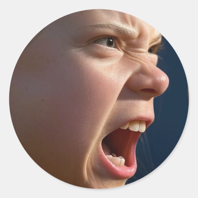 Screaming Girl große runde Aufkleber (Vorderseite)