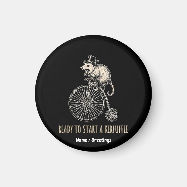 Screaming Opossum Kerfuffle Vintage Fahrrad Magnet (Vorne)