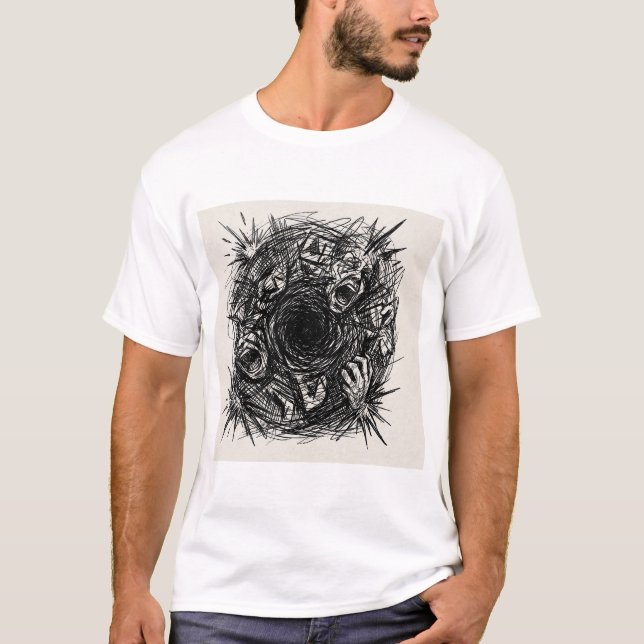 Screaming Void Sketch Art T-Shirt (Vorderseite)