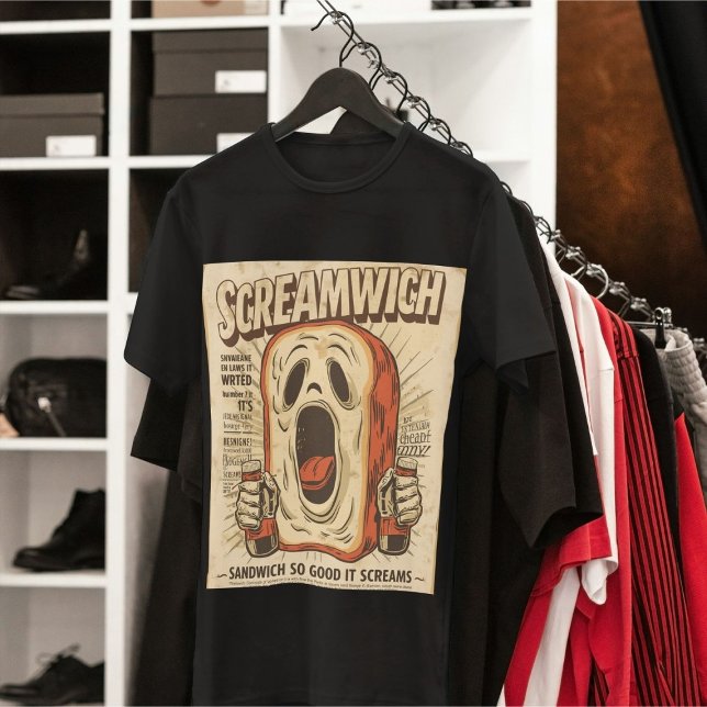 Screamwich Funny Halloween Spooky Sandwich Puff Tri-Blend Shirt (Von Creator hochgeladen)