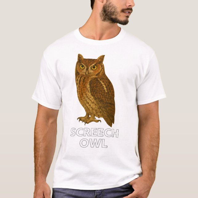 Screech Owl T-Shirt: Cute Bird of Prey Nature Tee (Vorderseite)