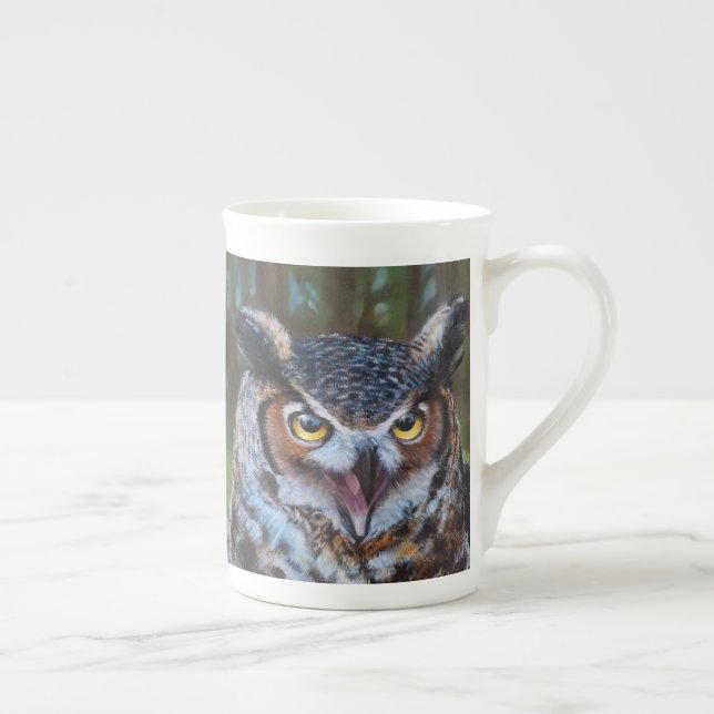 Screeching Owl Latte mok Prozellantasse (Rechts)