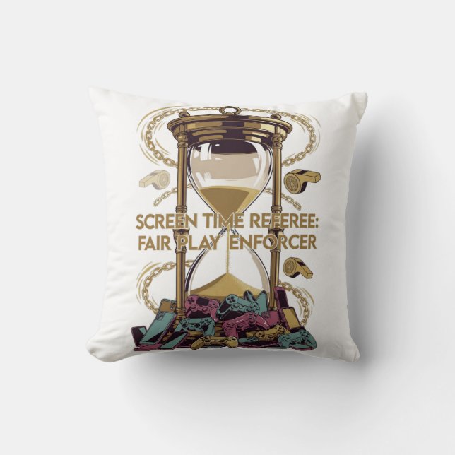 Screen Time Referee T Shirt, Fair Play Enforcer Kissen (Vorderseite)